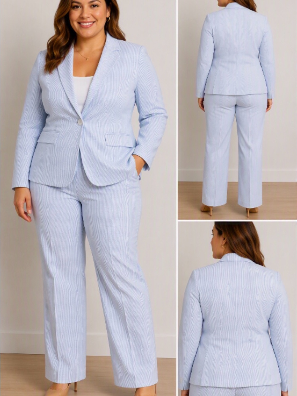 Brooks Brothers Light Blue Seersucker Blazer and Trousers
